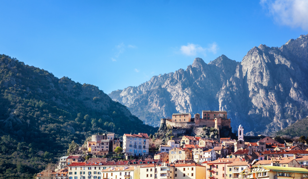 magnifique vue sur la ville de Corte 