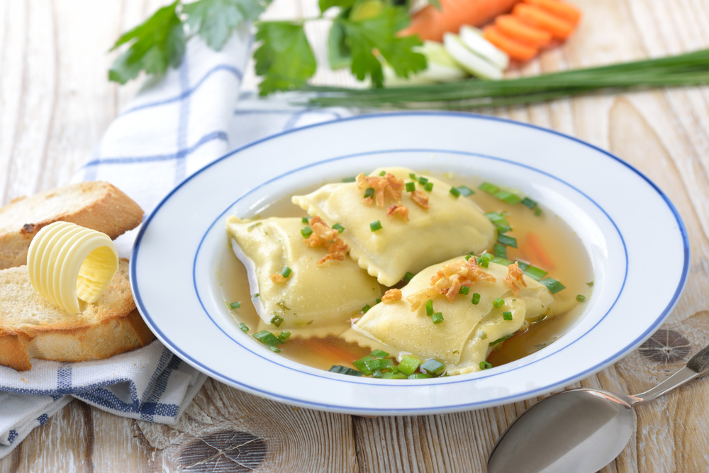 cuisine allemande : Maultaschen dans un bouillon épicé