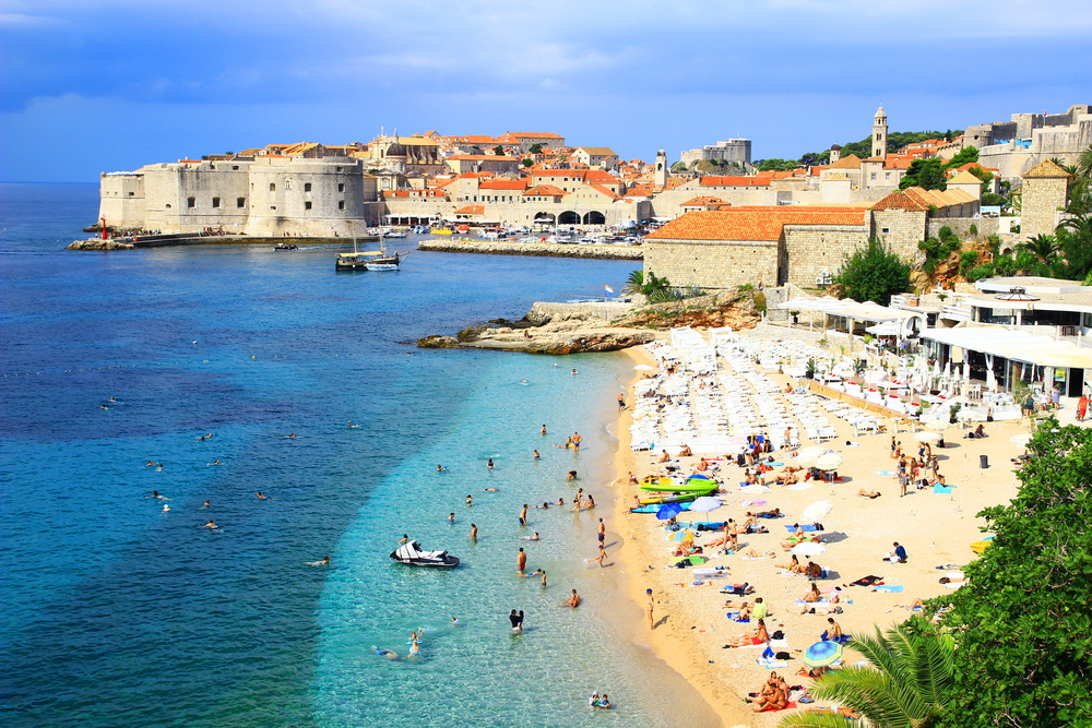 Dubrovnik, plage, Banje, Dalmatie