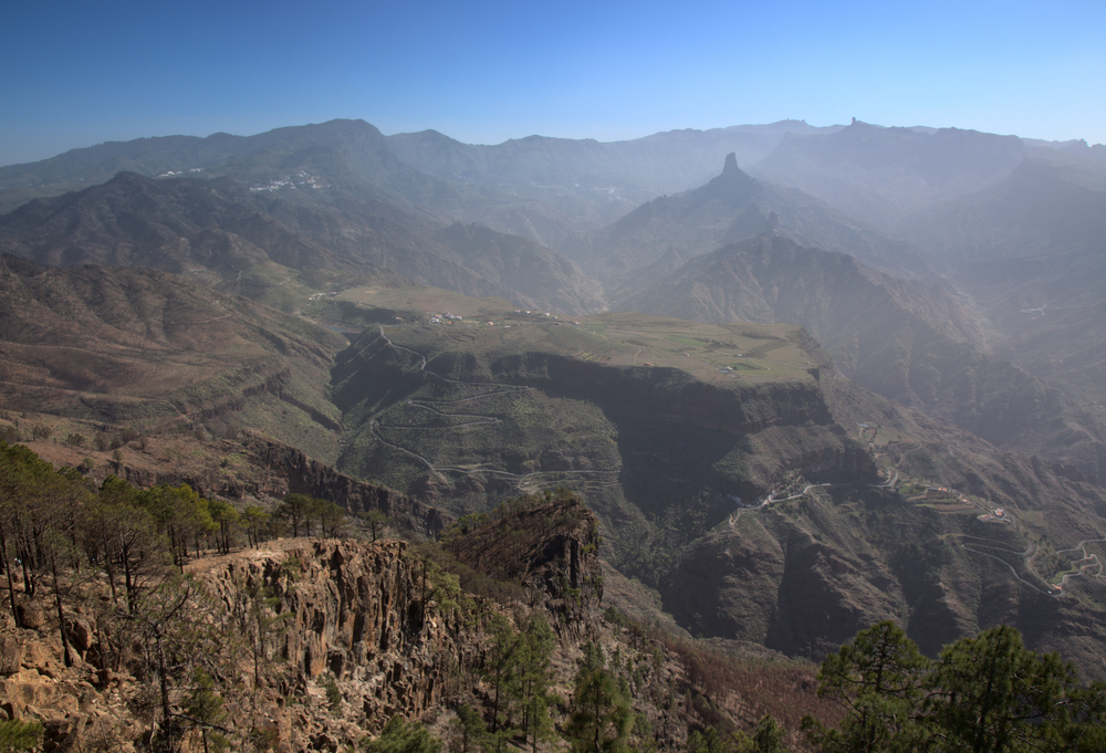 Vue de l'Altavista sur la Caldera de Tejeda