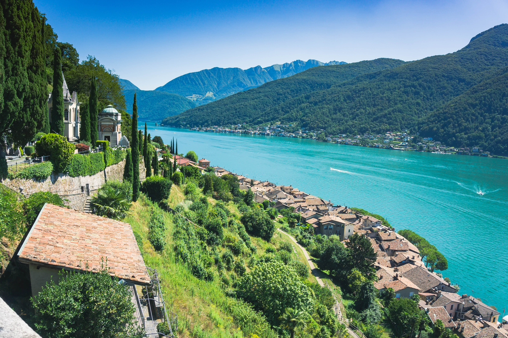 Tessin, Morcote, lac