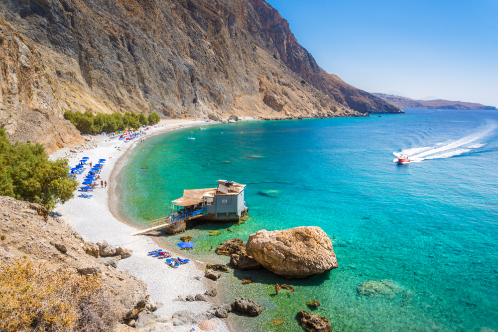 La plage Glyka Nera en Crète