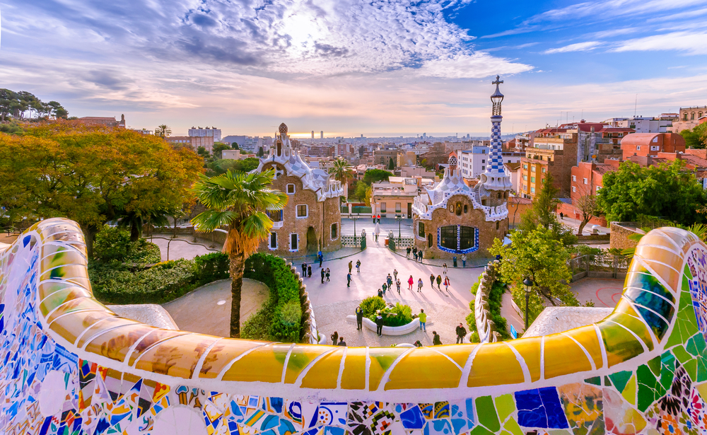 Barcelone, parc Güell, vacances en famille